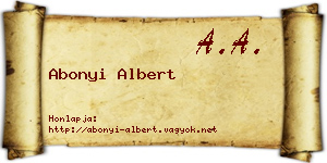 Abonyi Albert névjegykártya