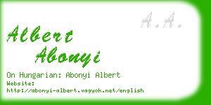 albert abonyi business card